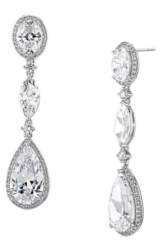 Nadri Cubic Zirconia Teardrop Earrings in Rhodium at Nordstrom