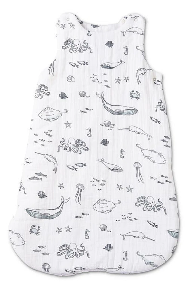 Pehr 1.0 Organic Cotton Wearable Blanket in Life Aquatic at Nordstrom, Size 0-9 M