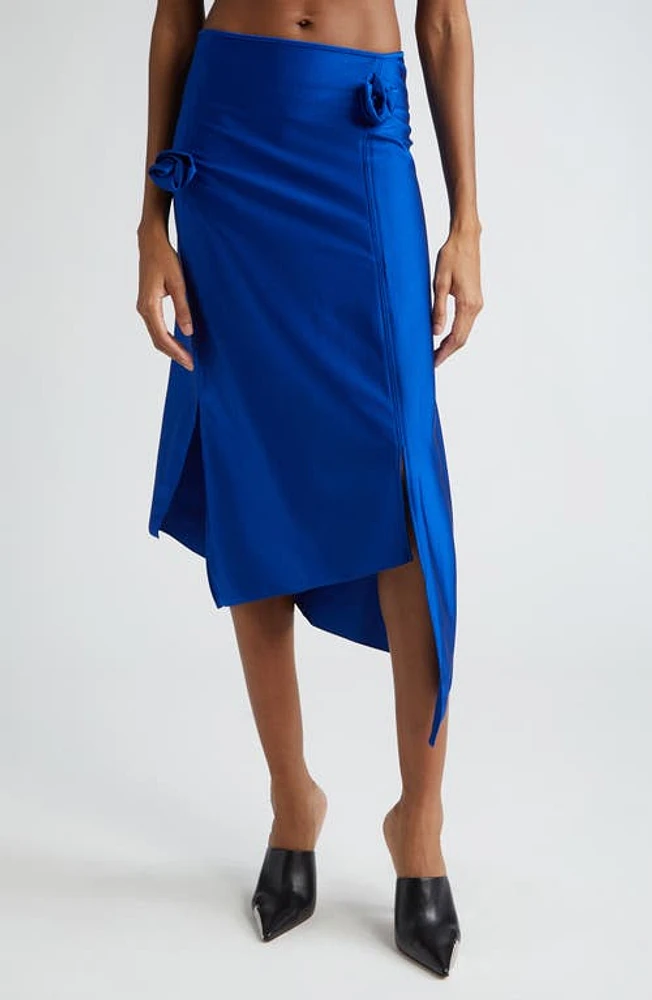 Coperni Rosette Asymmetric Jersey Midi Skirt at Nordstrom,