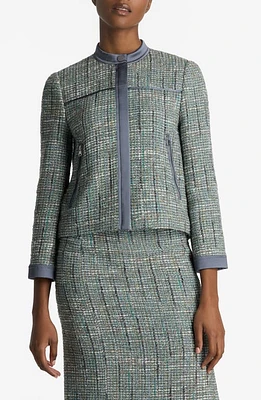 St. John Collection Metallic Tweed Jacket Slate Multi at Nordstrom,