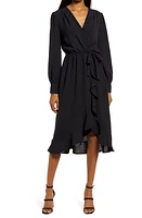 Fraiche by J Faux Wrap Ruffle Long Sleeve Dress at Nordstrom,