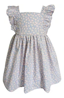 Popatu Kids' Floral Cotton Pinafore Dress Blue at Nordstrom,