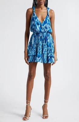 Ramy Brook Harmoni Print Sleeveless Minidress Laguna Blue Taza Ikat at Nordstrom,