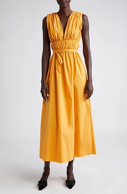 Altuzarra Fiona Ruched Sleeveless Stretch Cotton Dress Mirabelle at Nordstrom,