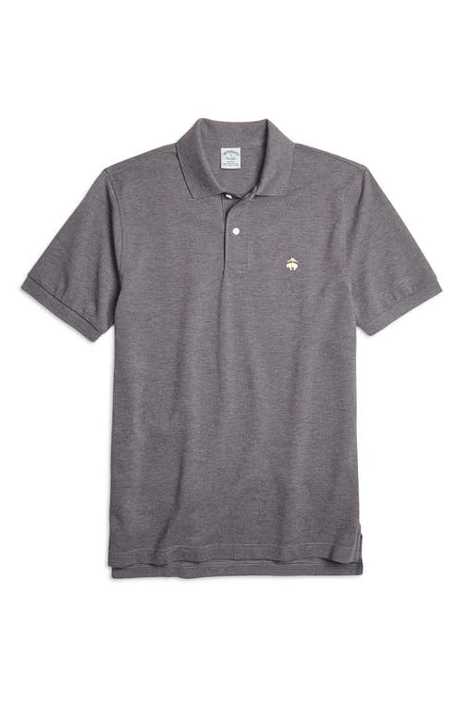 Brooks Brothers Slim Fit Stretch Cotton Piqué Polo Charcoal Heather at Nordstrom,