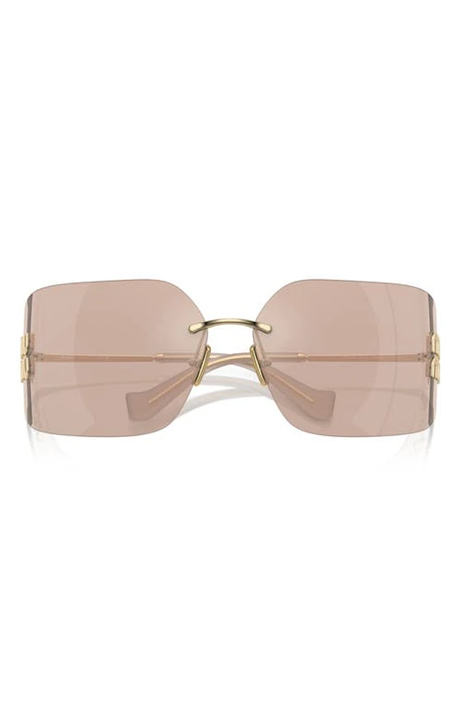 Miu Miu 80mm Oversize Irregular Sunglasses in Pale Gold at Nordstrom