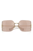 Miu Miu 80mm Oversize Irregular Sunglasses in Pale Gold at Nordstrom