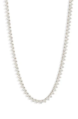 SHYMI Heart Tennis Necklace in Silver at Nordstrom