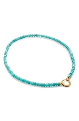 Monica Vinader Kissing Moon Beaded Amazonite Necklace in 18Ct Gold Vermeil /Amazonite at Nordstrom