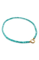 Monica Vinader Kissing Moon Beaded Amazonite Necklace in 18Ct Gold Vermeil /Amazonite at Nordstrom