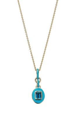 Cast Blue Topaz Charm Necklace in Blue Sapphire at Nordstrom, Size 18