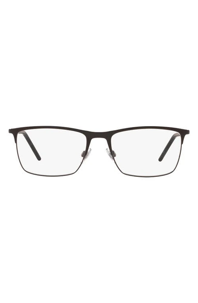 Dolce & Gabbana 55mm Rectangular Optical Eyeglasses in Black at Nordstrom