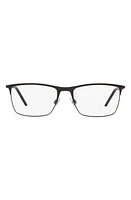 Dolce & Gabbana 55mm Rectangular Optical Eyeglasses in Black at Nordstrom