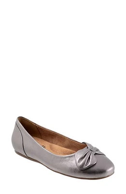 SoftWalk Sofia Bow Ballet Flat Pewter at Nordstrom,