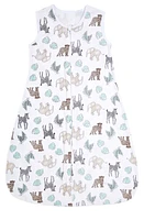 aden + anais Cotton Muslin Wearable Blanket in Jungle Animals Grey at Nordstrom