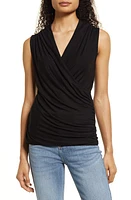 Loveappella Cross Drape Sleeveless Top at Nordstrom,