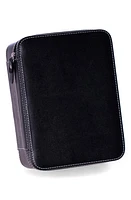 Bey-Berk Drake Leather Watch & Accessory Case in Black at Nordstrom