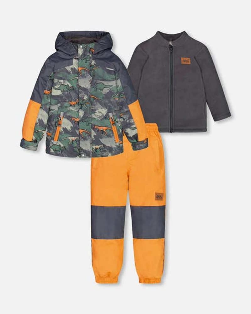 Deux Par Deux Little Boy's Printed 3 In 1 Mid Season Set Army Dinosaurs in Printed Army Dinosaures at Nordstrom