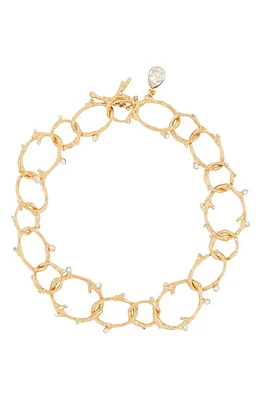 Oscar de la Renta Crystal Branch Necklace in Gold at Nordstrom