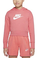 Nike Kids' Club Crop Cotton Blend French Terry Hoodie at