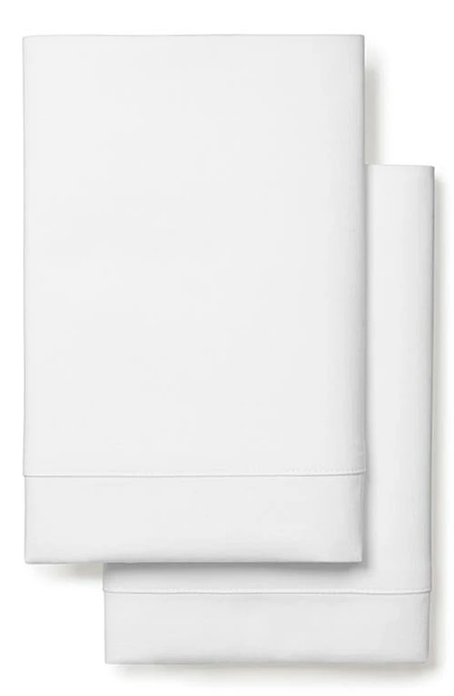 Boll & Branch Set of 2 Percale Hemmed Pillowcases in White at Nordstrom