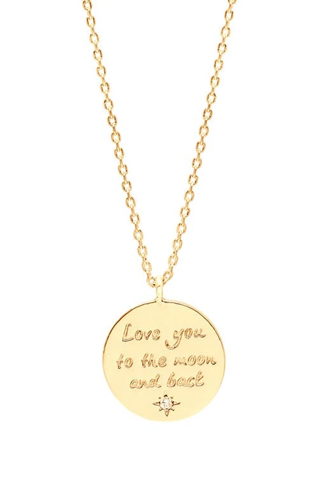 Estella Bartlett Love You to the Moon and Back Pendant Necklace in Gold at Nordstrom