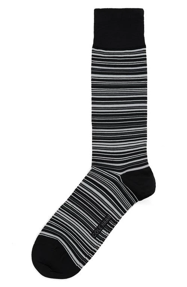 Cole Haan Multistripe Crew Socks in Black/grey at Nordstrom