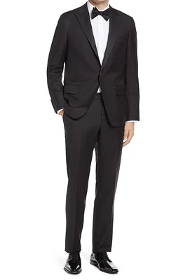 Heritage Gold Infinity Classic Fit Peak Lapel Wool Tuxedo Black at Nordstrom,