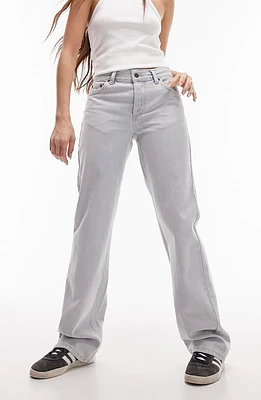 Topshop Kort Low Rise Relaxed Straight Leg Jeans Light Blue at Nordstrom,