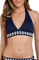 La Blanca Sea Scallops Banded Halter Bikini Top Indigo at Nordstrom,