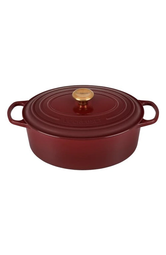 Le Creuset Signature 6.75-Quart Oval Enamel Cast Iron French/Dutch Oven with Lid in Rhone at Nordstrom, Size 6.75 Qt