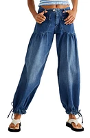 Free People Lotus High Waist Tie Hem Barrel Leg Jeans Juno at Nordstrom,