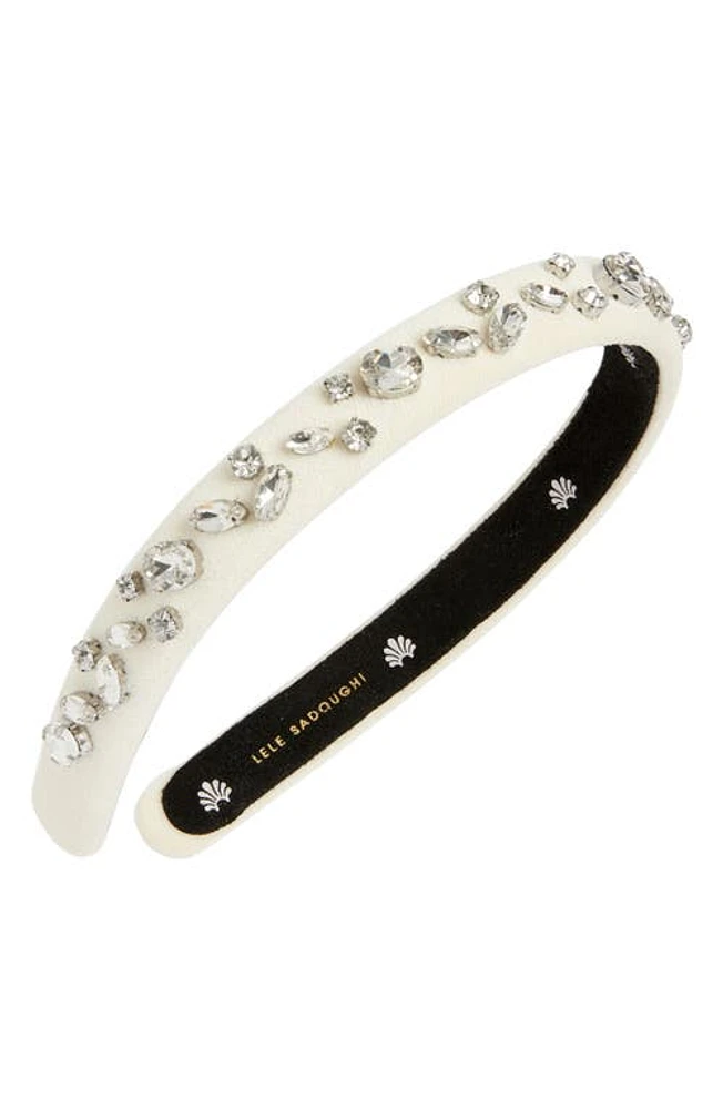 Lele Sadoughi Gigi Mixed Crystal Velvet Headband in Diamond at Nordstrom