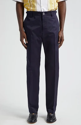 Versace Cotton Gabardine Pants in Navy Blue at Nordstrom, Size 34 Us