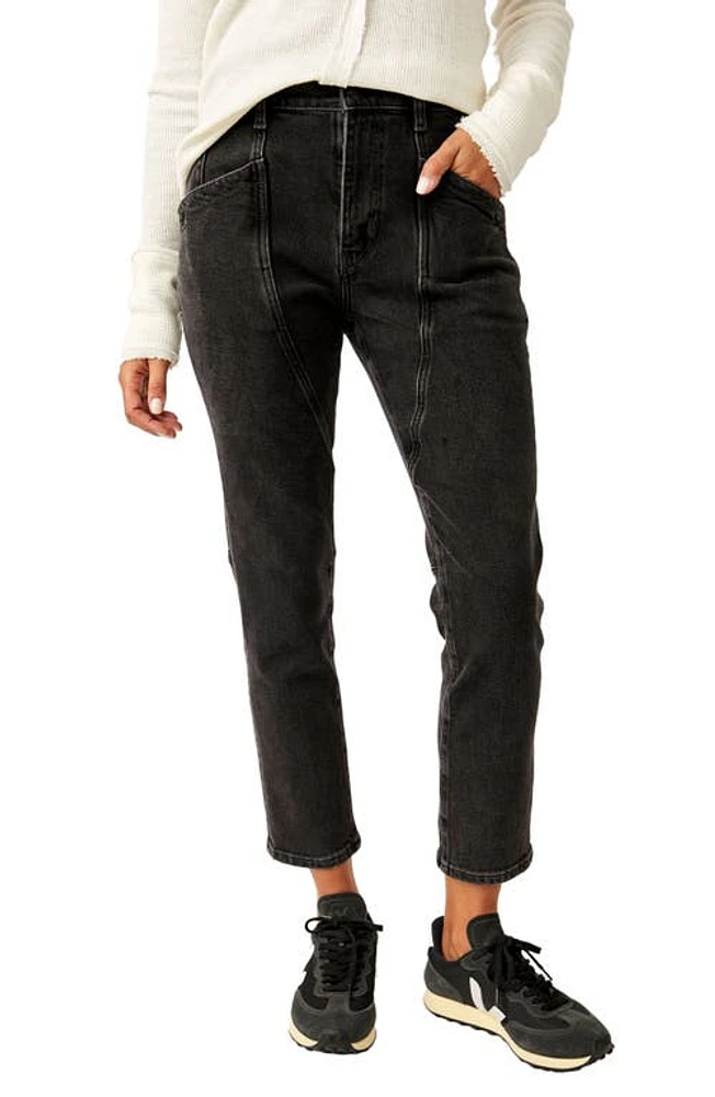 Free People Beacon Crop Skinny Jeans Black Quartz at Nordstrom,