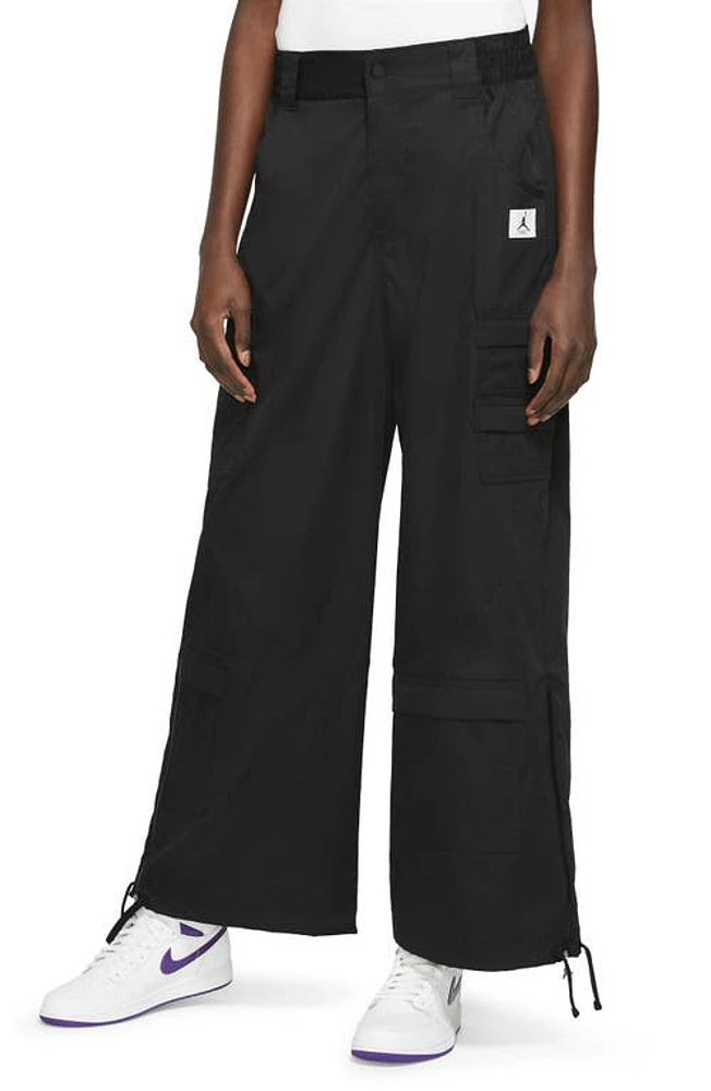 Jordan Chicago Wide Leg Cargo Pants Black at Nordstrom,