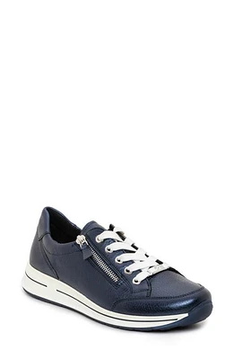 ara Oleanna Zip Sneaker Blue Metallic at Nordstrom,