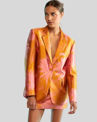 Cynthia Rowley Harper Jacquard Blazer Orange at Nordstrom,