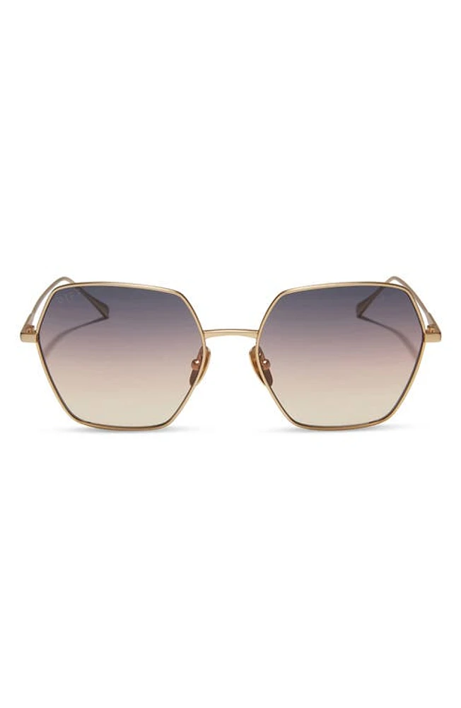 DIFF Harlowe 55mm Square Sunglasses in Gold /Twilight Gradient at Nordstrom