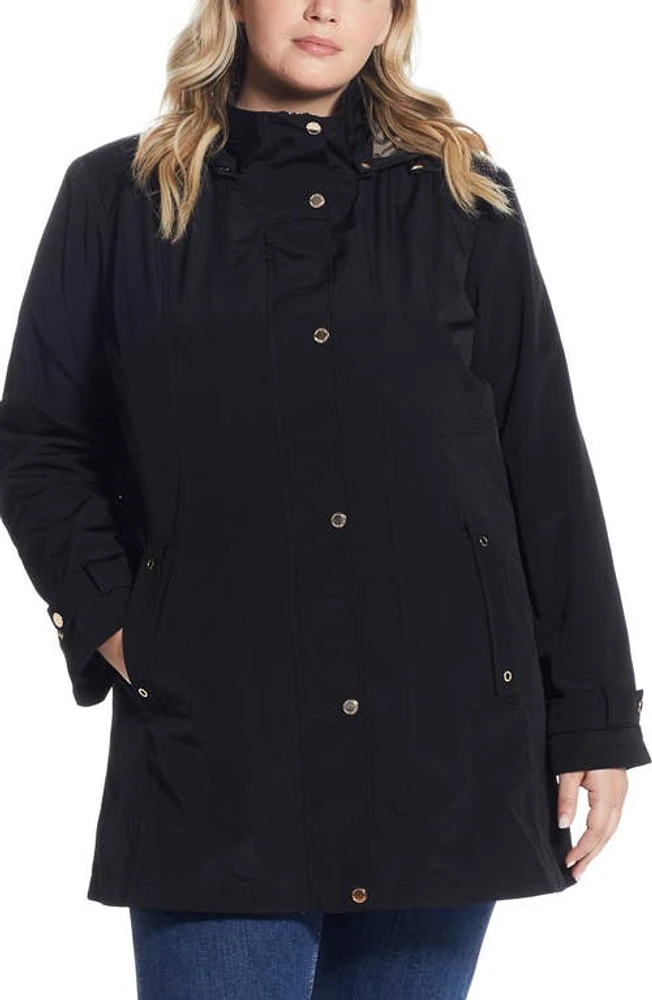 Gallery Water Resistant Raincoat Black at Nordstrom,