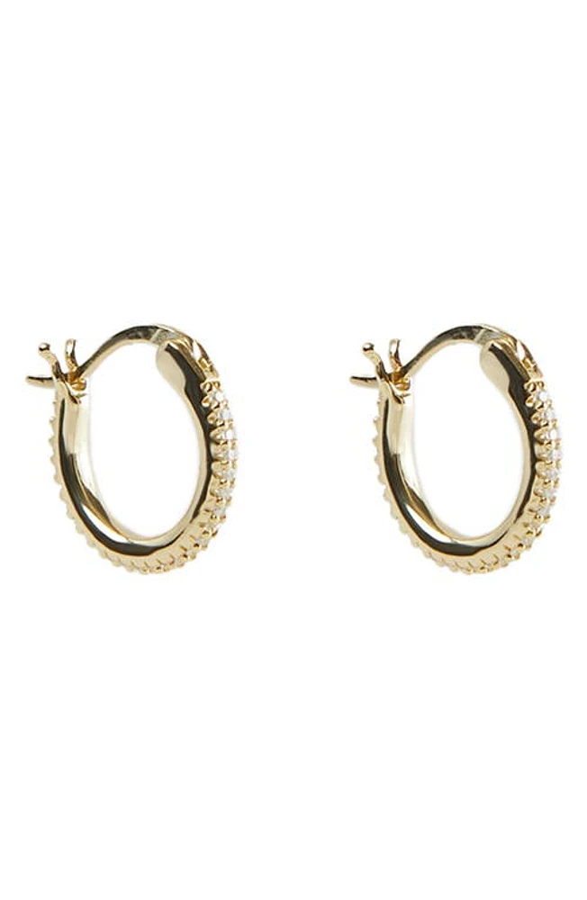 Argento Vivo Sterling Silver Pavé Cubic Zirconia Hoop Earrings in Gold/Silver at Nordstrom