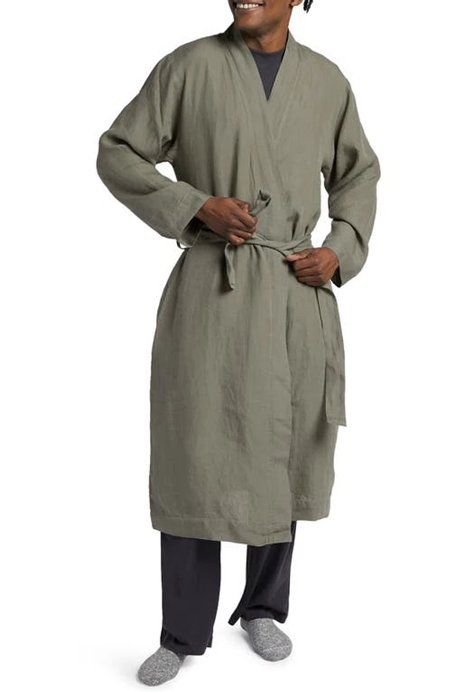 Parachute Gender Inclusive Linen Robe in Moss at Nordstrom