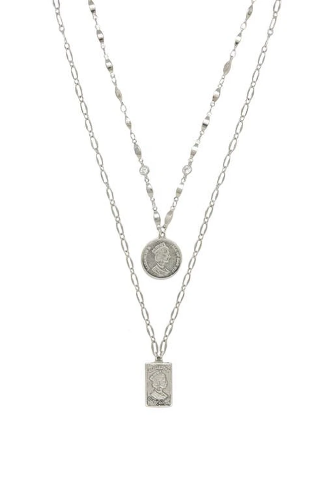 Ettika Set of 2 Pendant Necklaces in Silver at Nordstrom