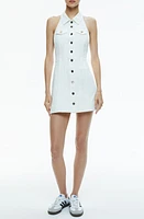 Alice + Olivia Kendall Denim Halter Minidress Off White at Nordstrom,