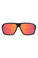 Carrera Eyewear x Dacati Carduc 66mm Oversize Rectangle Flat Top Sunglasses in Black Red Multilayer at Nordstrom