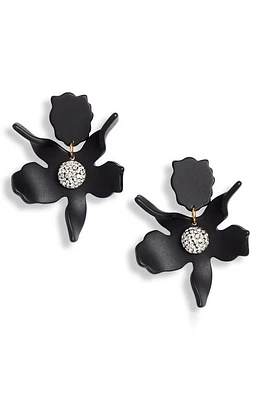 Lele Sadoughi Small Crystal Lily Drop Earrings in Jet at Nordstrom