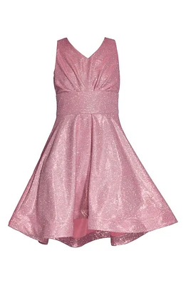 Iris & Ivy Kids' Metallic Bow Back High-Low Party Dress in Pink at Nordstrom, Size 16