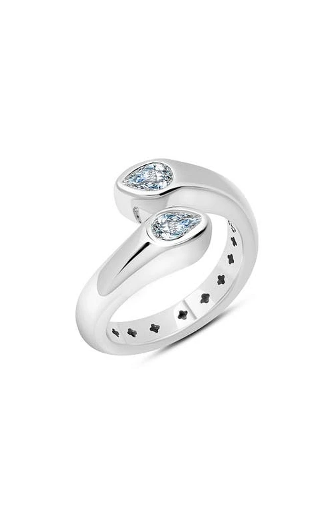 Crislu Pear Cut Cubic Zirconia Bypass Ring at Nordstrom,