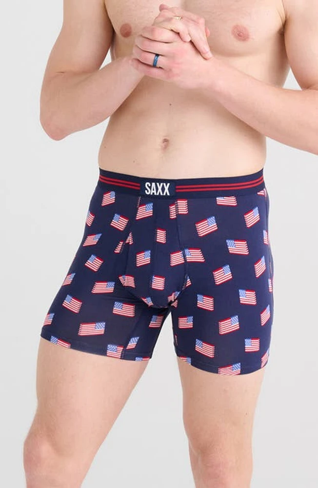 SAXX Ultra Super Soft Relaxed Fit Boxer Briefs Stars And Stripes- Navy at Nordstrom,