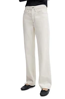 MANGO Mid Rise Straight Leg Jeans Off White at Nordstrom,